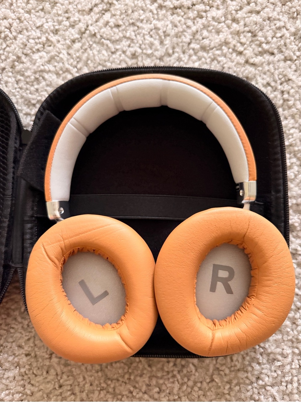 Premium Over-Ear Headphones in Tan with Plush Cushions
